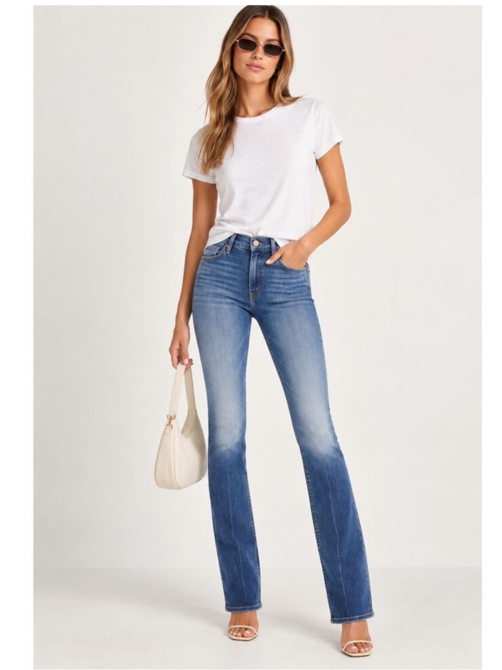 MOTHER Denim The Double Insider Heel Bootcut Flare Jeans Opposites Attract Sz 26